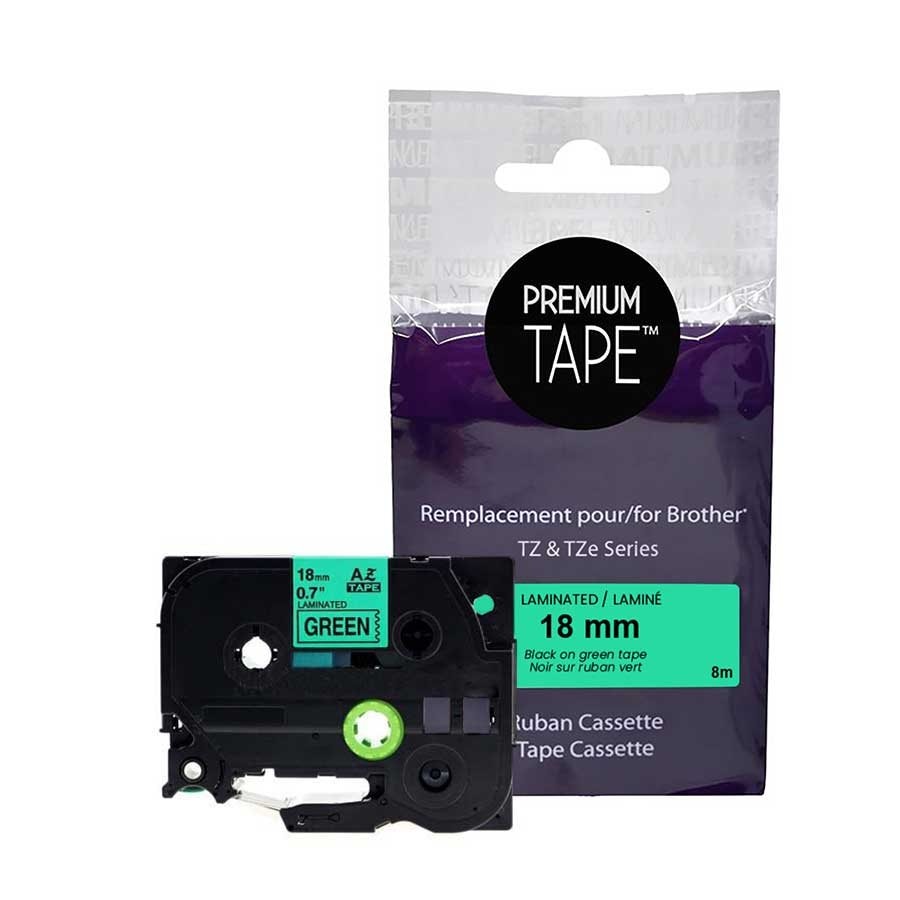 Brother TZe-741 Black/Green 18 mm New Compatible Tape-Premium Tape