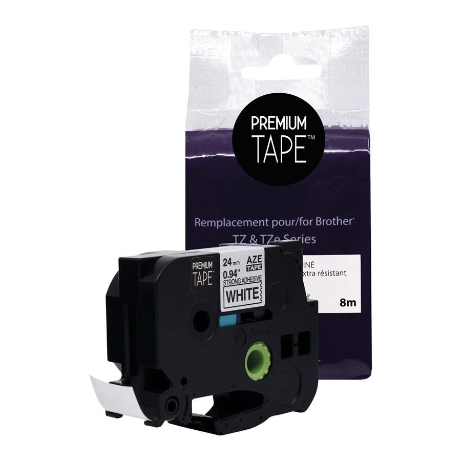 Brother TZE-S251 Black/White 24mm New Compatible Tape Extra Strength Adhesive-Premium Tape