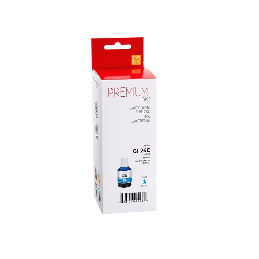 Canon GI-26 New Compatible Ink Cartridge Cyan-Premium Ink