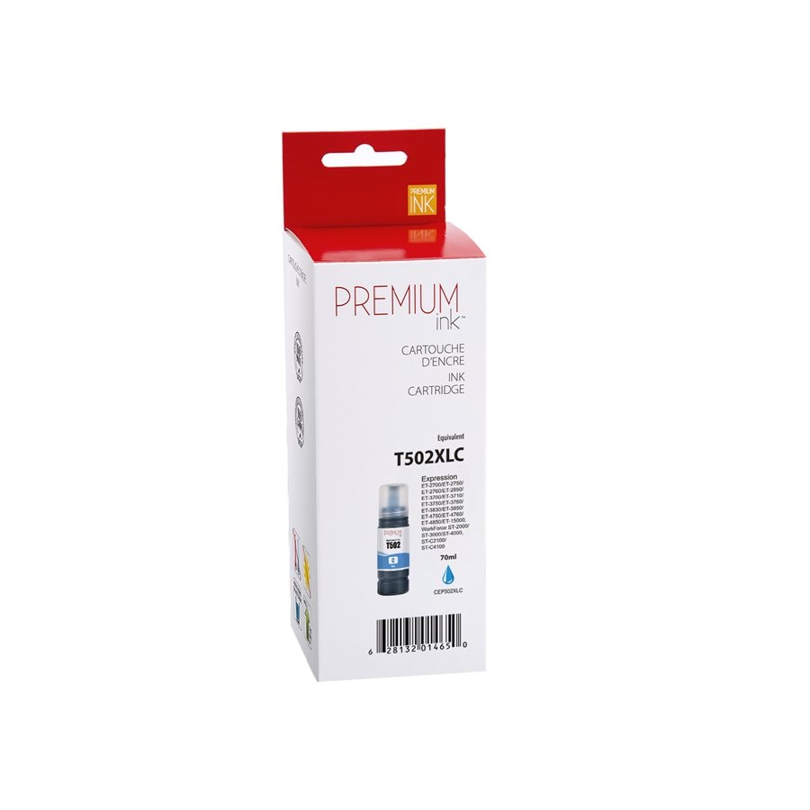 Epson T502XL220 New Compatible Ink Cartridge Cyan-Premium Ink