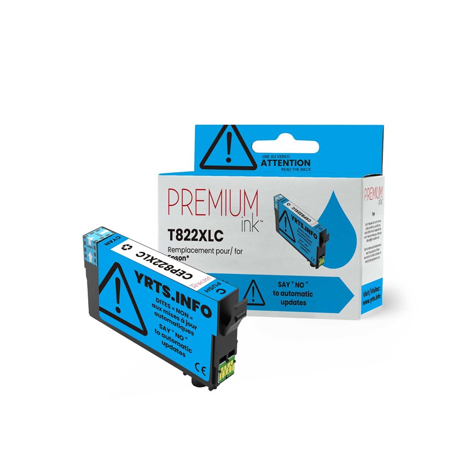 Epson T822XL220 New Compatible Ink Cartridge-Premium Ink YRTS Cyan-Premium Ink