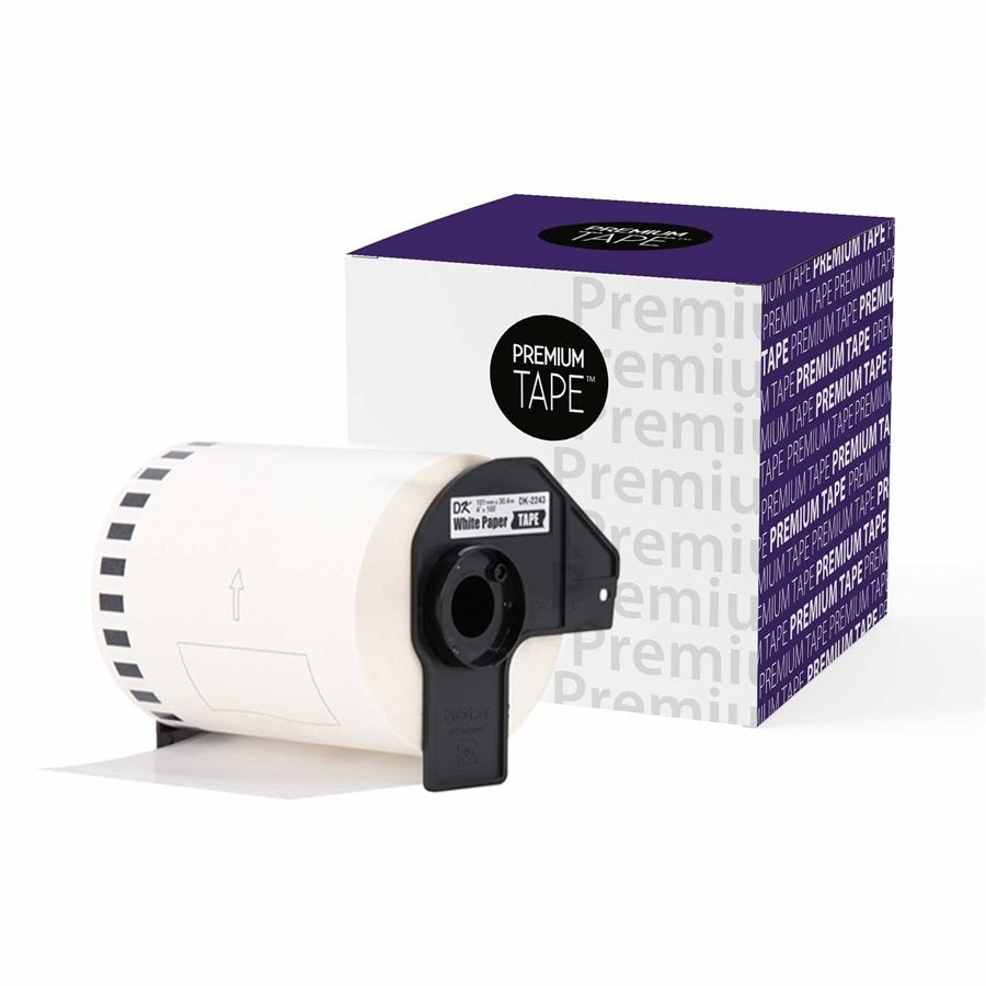 Brother DK-2243 New Compatible Black/White Continuous Length Paper 4"x 100'-Premium Tape