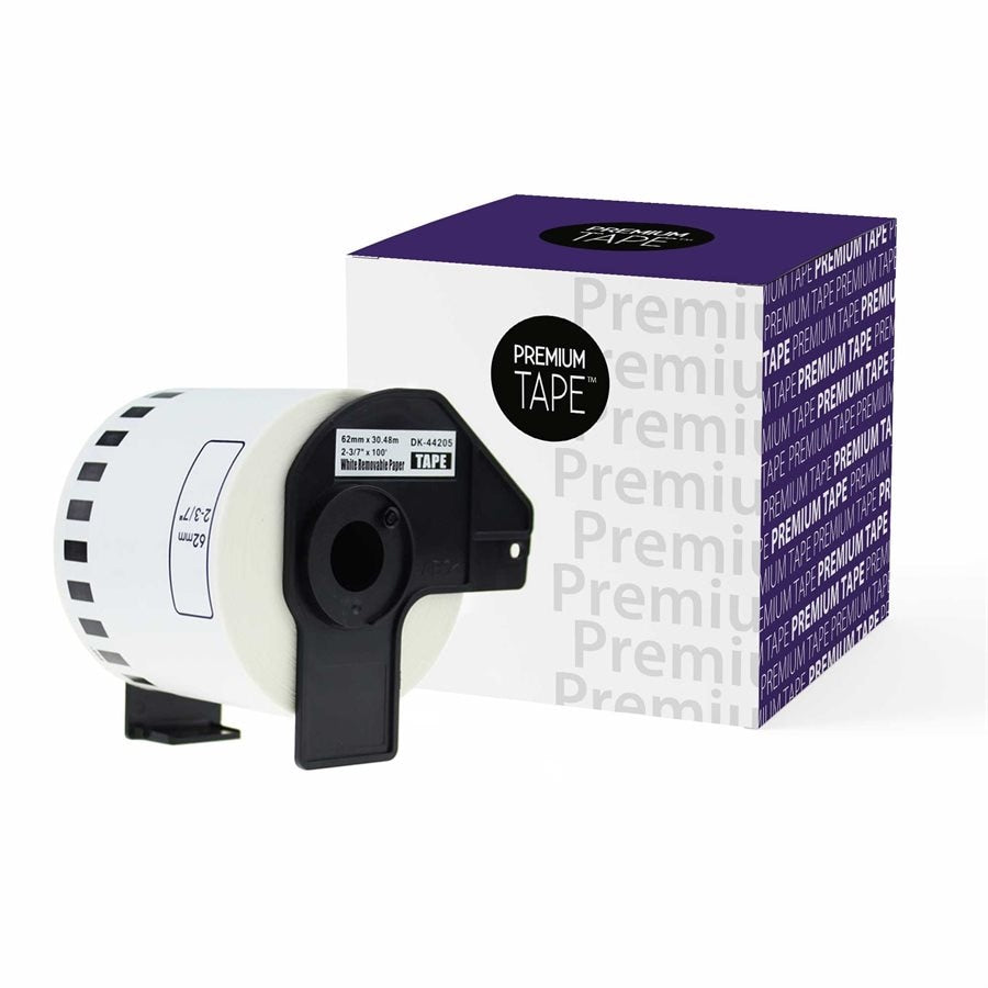 Brother DK-4205 New Compatible Continuous Paper White Removable 2.4' x 100'-Premium Tape