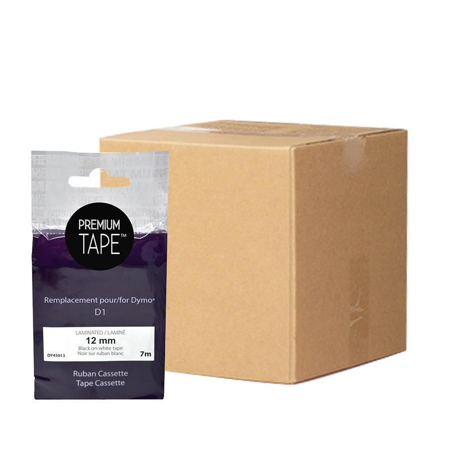 Dymo 45013 Compatible Ribbon Black/White 12mm Pack of 10-Premium Tape