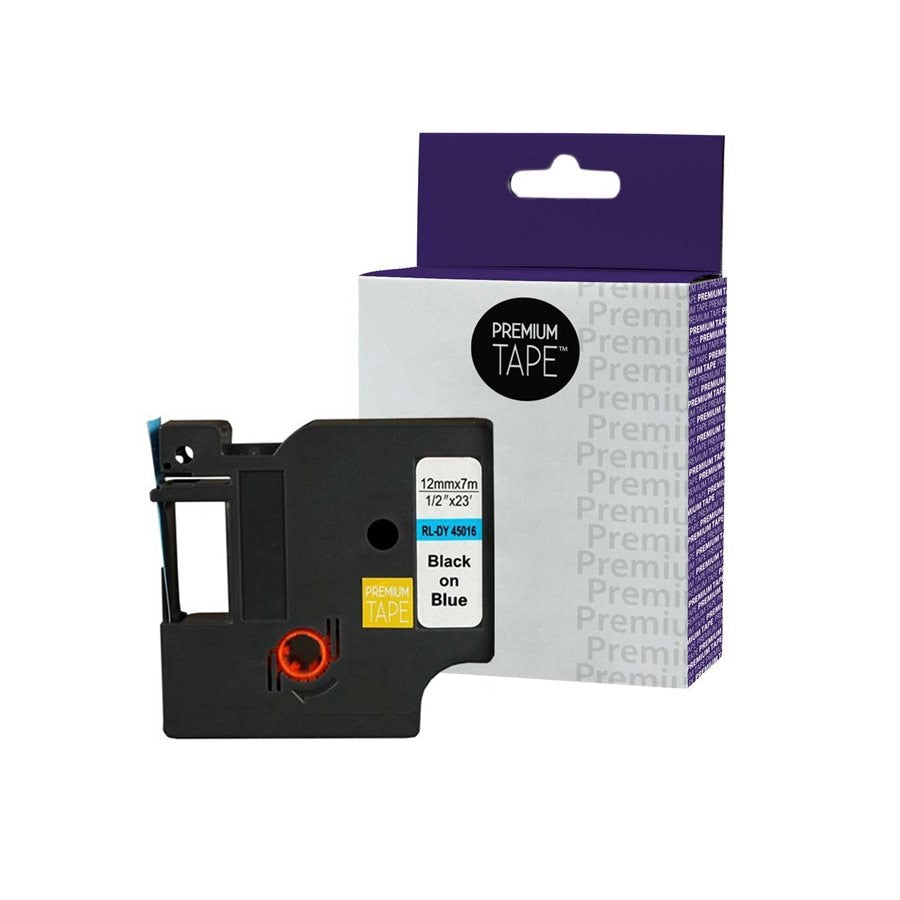 Dymo A45016 Compatible ribbon black/blue 12mm-Premium Tape