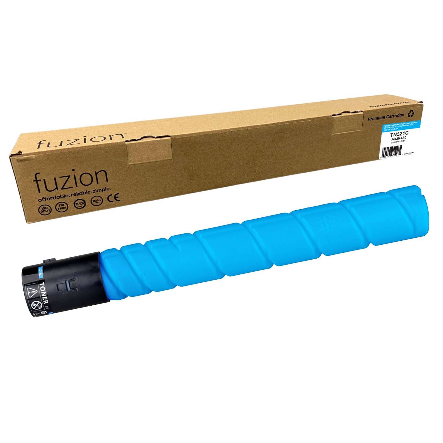 Konica MinoltaTN-321C Compatible Toner Cartridge - Cyan - Fuzion
