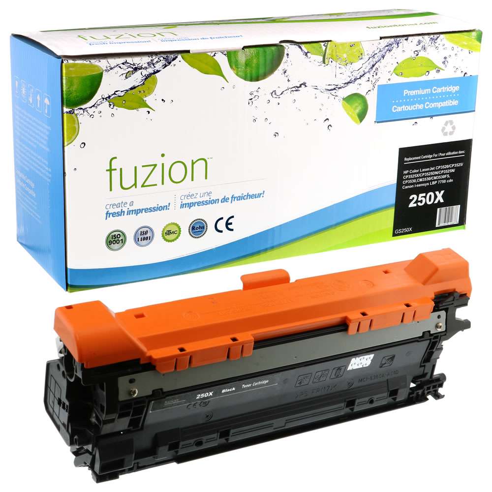 HP CE250X Compatible (504X) Remananufactured Toner Cartridge High Yield - Black - Fuzion