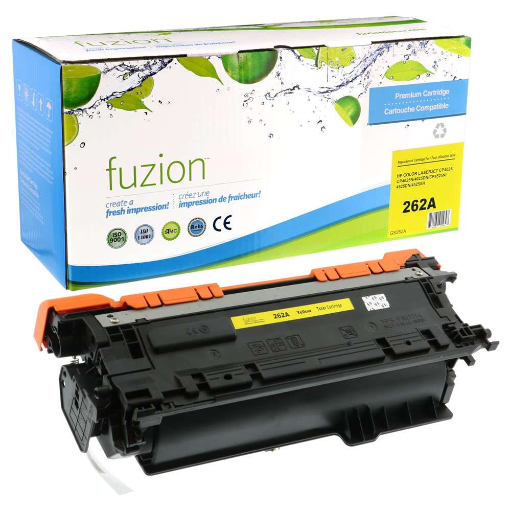 HP CE262A (648A) Remanufactured Toner Cartridge - Yellow - Fuzion