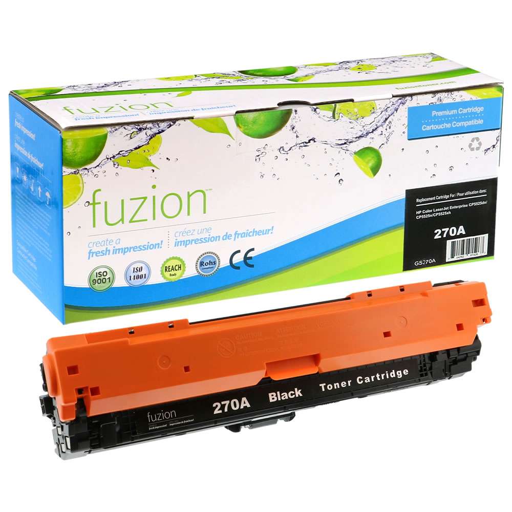 HP CE270A (650A) Remanufactured Toner Cartridge - Black - Fuzion