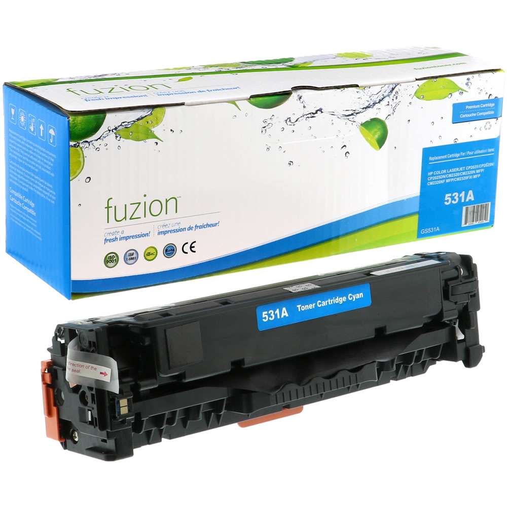 HP CC531A (304A) Remanufactured Toner Cartridge - Cyan - Fuzion