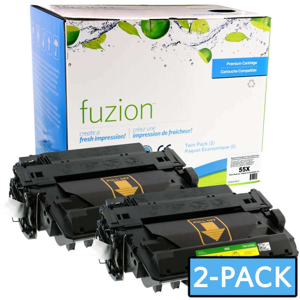 HP CE255XD (55X) Compatible Toner Cartridge (2) - Fuzion