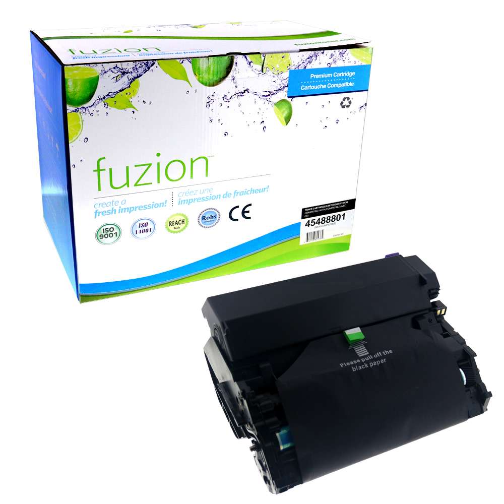 Okidata 45488801 Compatible Toner Cartridge - Black - Fuzion