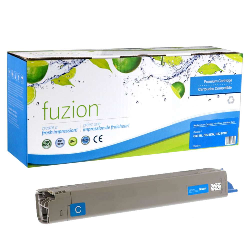 Okidata 44844511 Remanufactured Toner Cartridge - Cyan - Fuzion