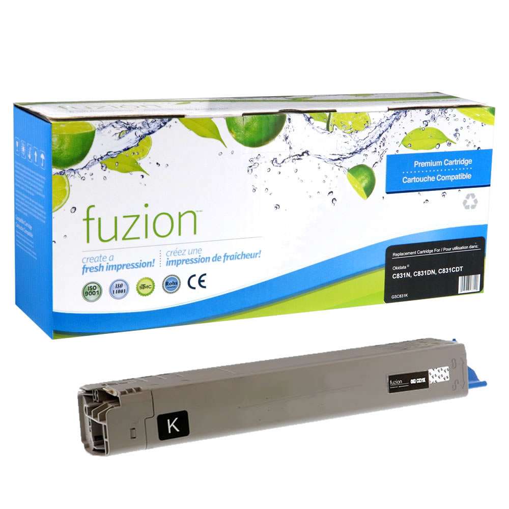 Okidata 44844512 Remanufactured Toner Cartridge - Black - Fuzion