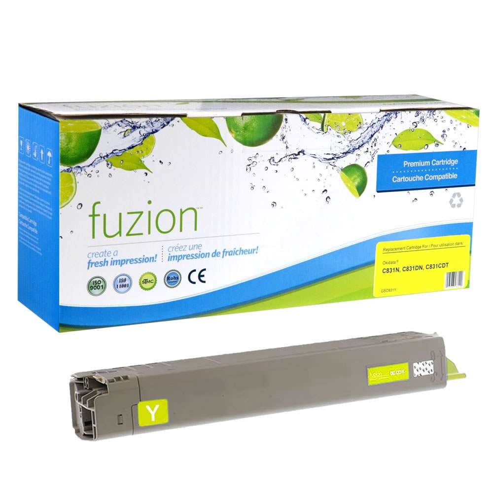 Okidata 44844509 Remanufactured Toner Cartridge - Yellow - Fuzion