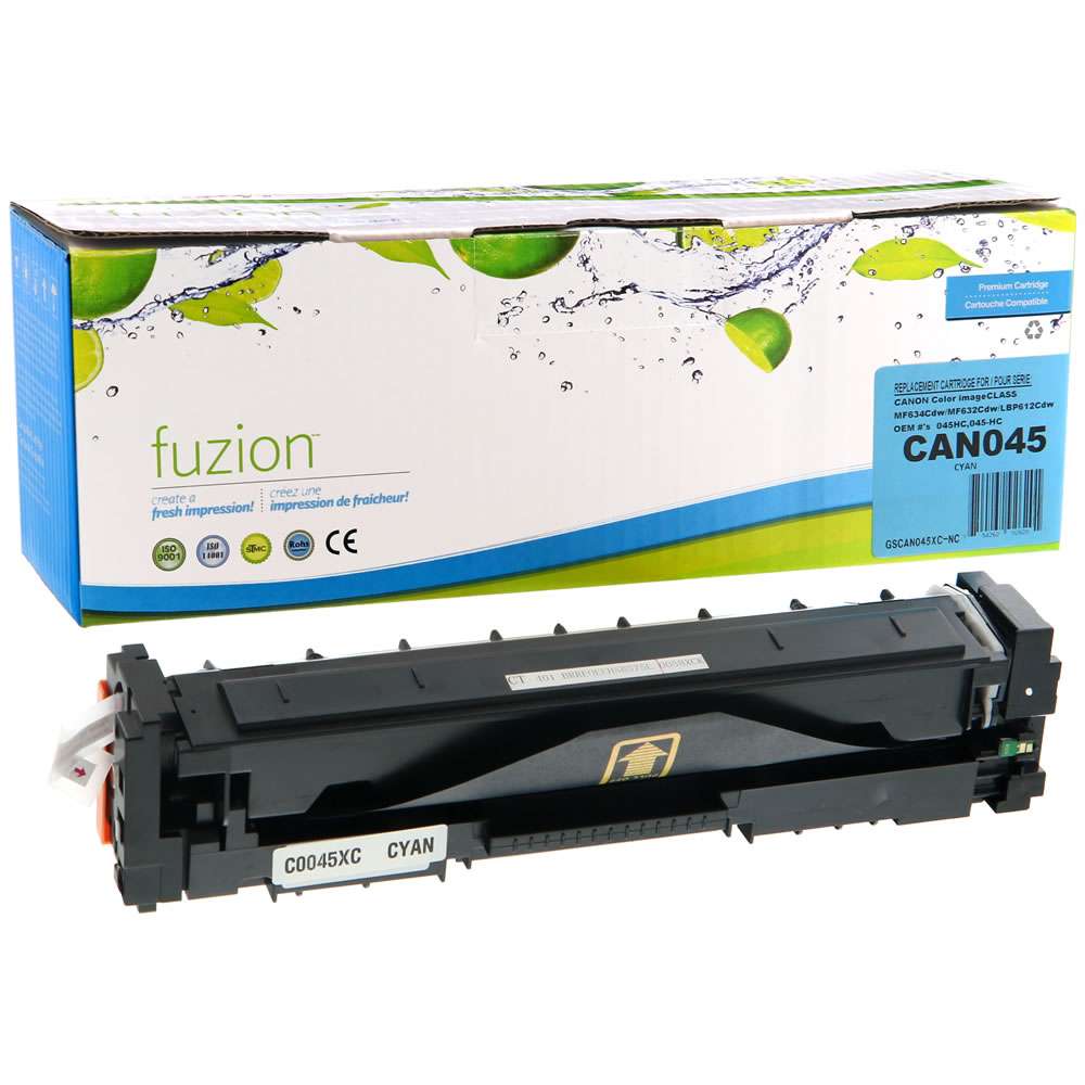 Canon 045H 1245C001 Compatible Toner Cartridge High Yield - Cyan - Fuzion