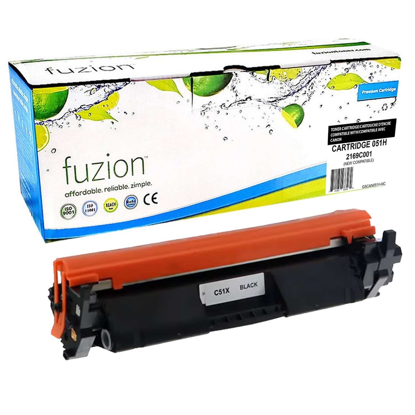 Canon 051H 2169C001 Compatible Toner Cartridge High Yield - Black - Fuzion