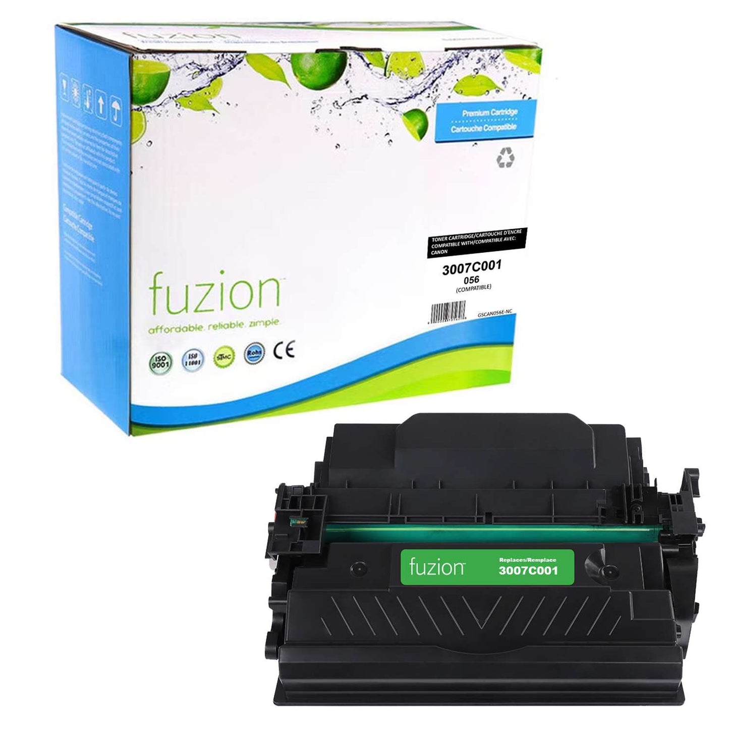 Canon 056 3007C001 Compatible Toner Cartridge - Black - Fuzion
