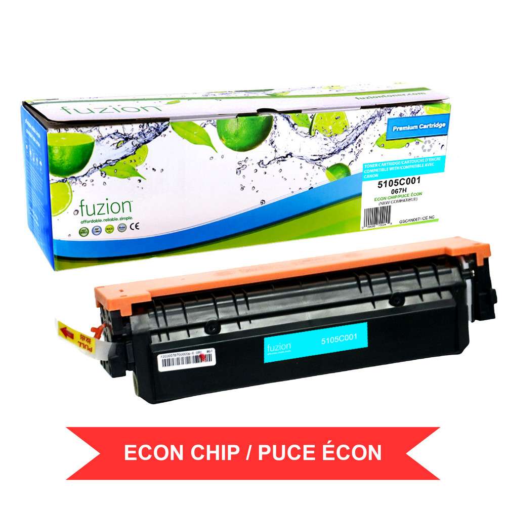 Canon 067H 5105C001 w/ ECON chip Compatible Toner Cartridge High Yield - Cyan - Fuzion