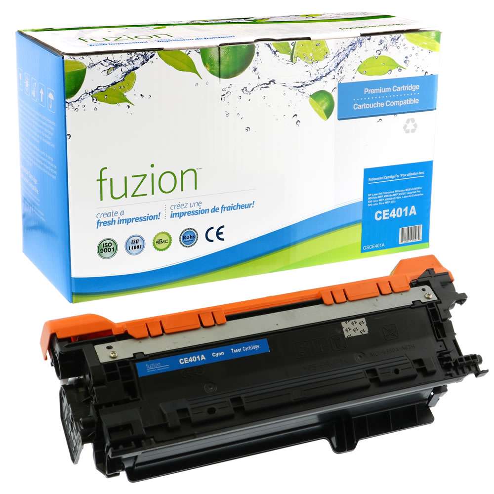 HP CE401A (507A) Remanufactured Toner Cartridge - Cyan - Fuzion