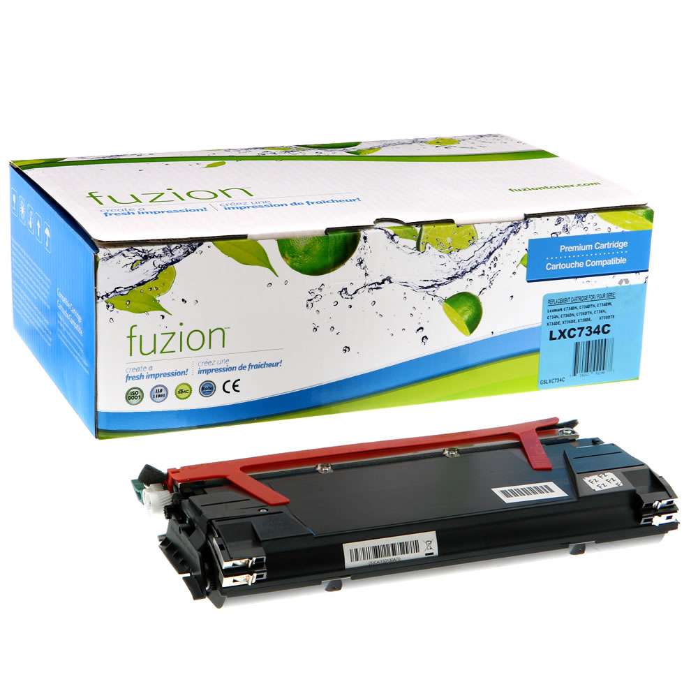Lexmark C734A1CG Remanufactured Toner Cartridge - Cyan - Fuzion