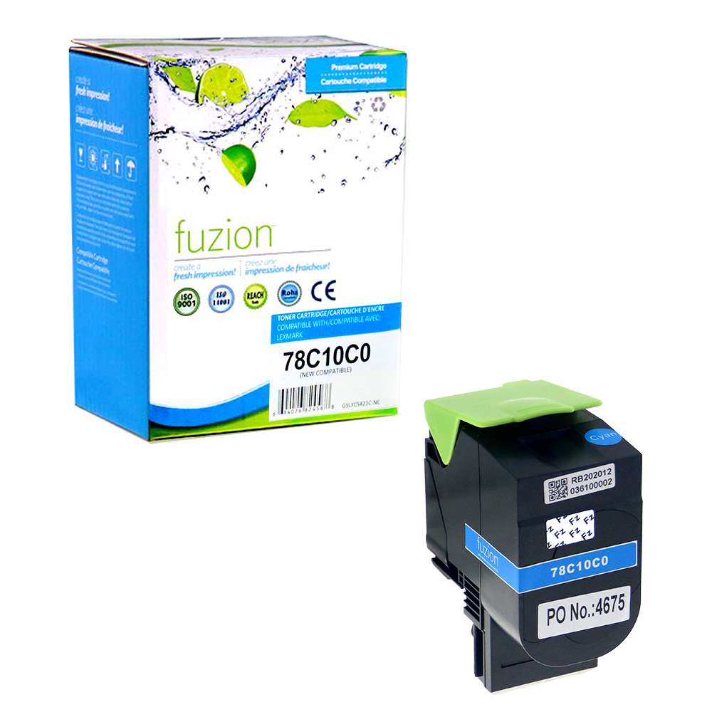 Lexmark 78C10C0 Compatible Toner Cartridge - Cyan - Fuzion