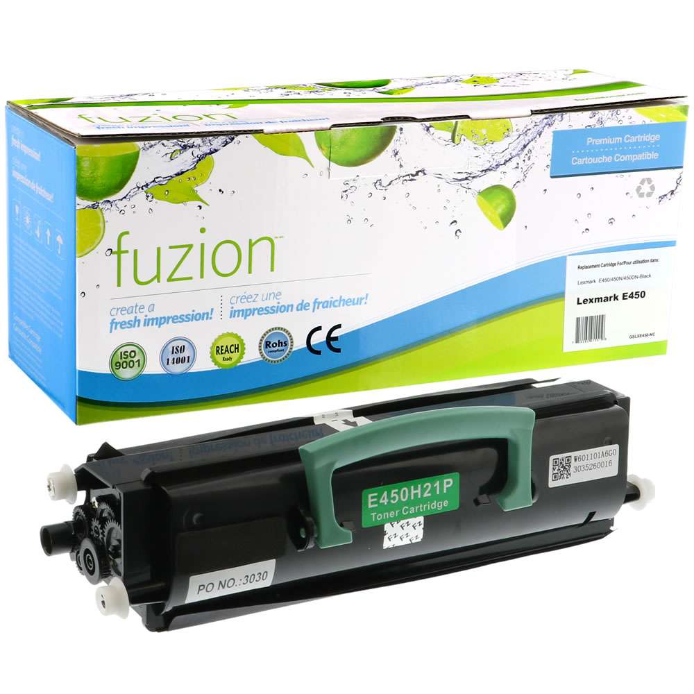 Lexmark E450H11A Compatible Toner Cartridge High Yield - Black - Fuzion