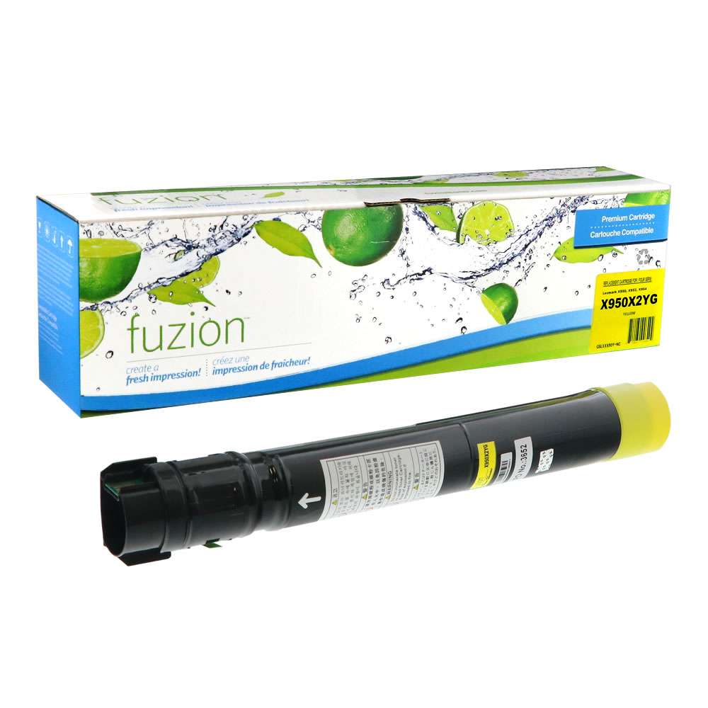 Lexmark X950X2YG Compatible Toner Cartridge - Yellow - Fuzion