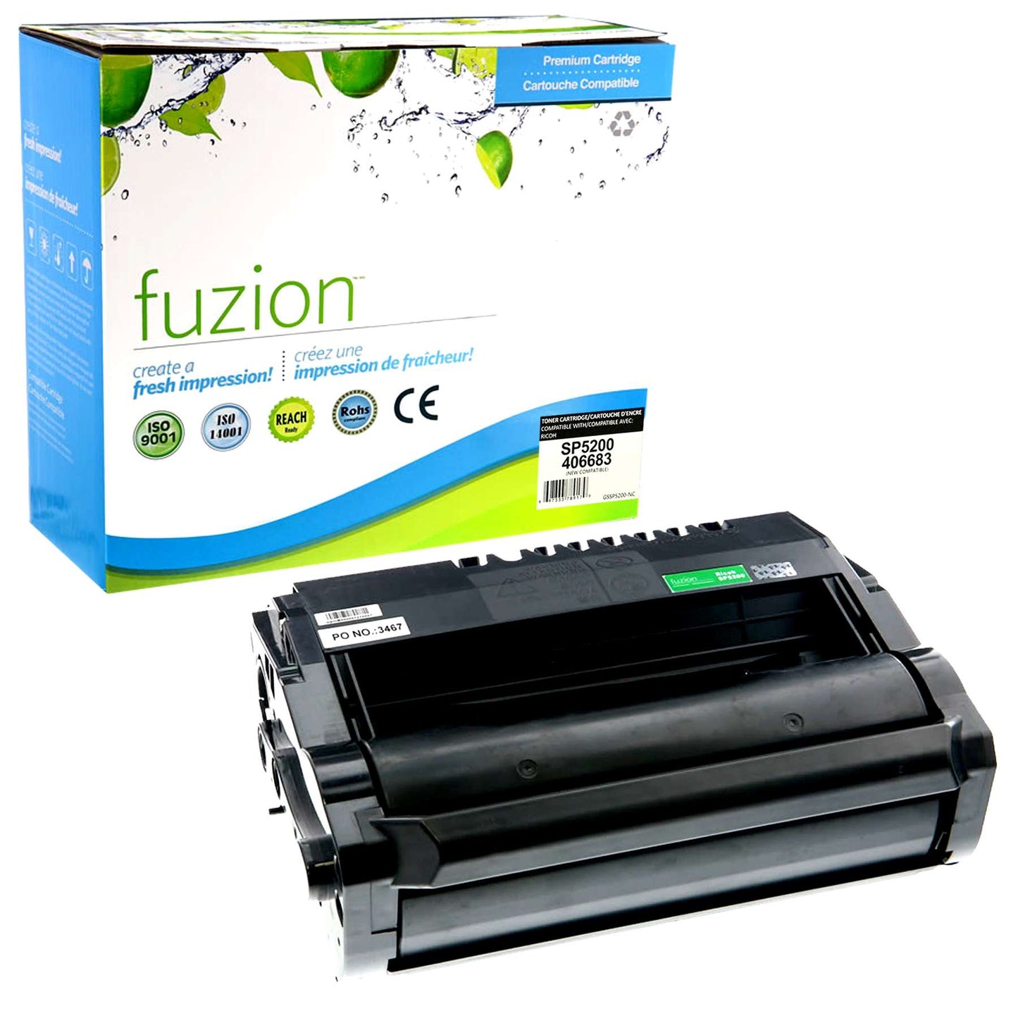 Ricoh 406683 Compatible Toner Cartridge - Black - Fuzion