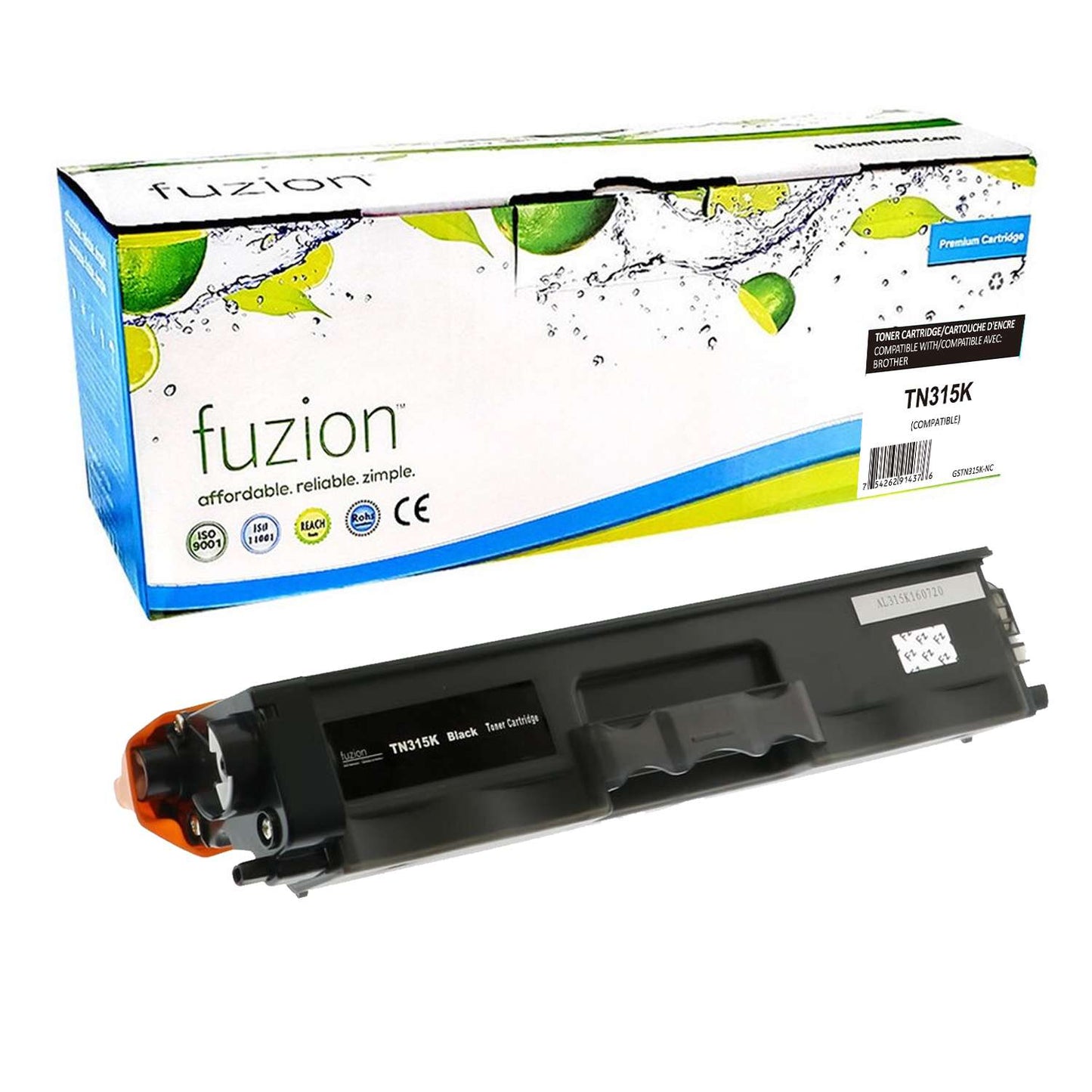 Brother TN315BK Compatible - Black Toner Cartridge - Fuzion
