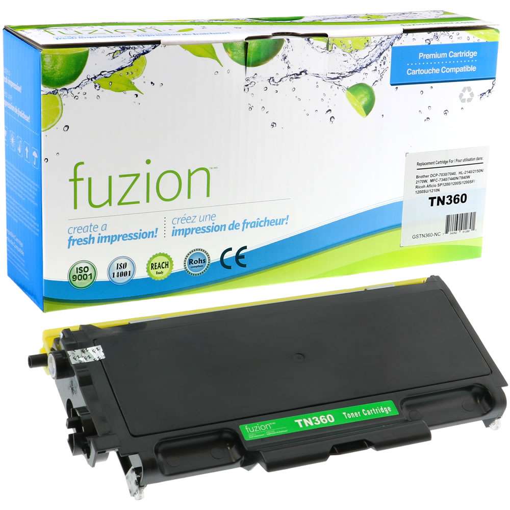 Brother TN360 Compatible High Yield - Black Toner Cartridge - Fuzion