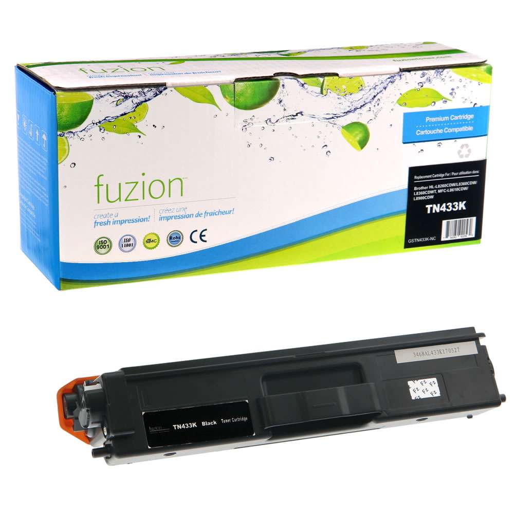 Brother TN433BK Compatible - Black Toner Cartridge - Fuzion