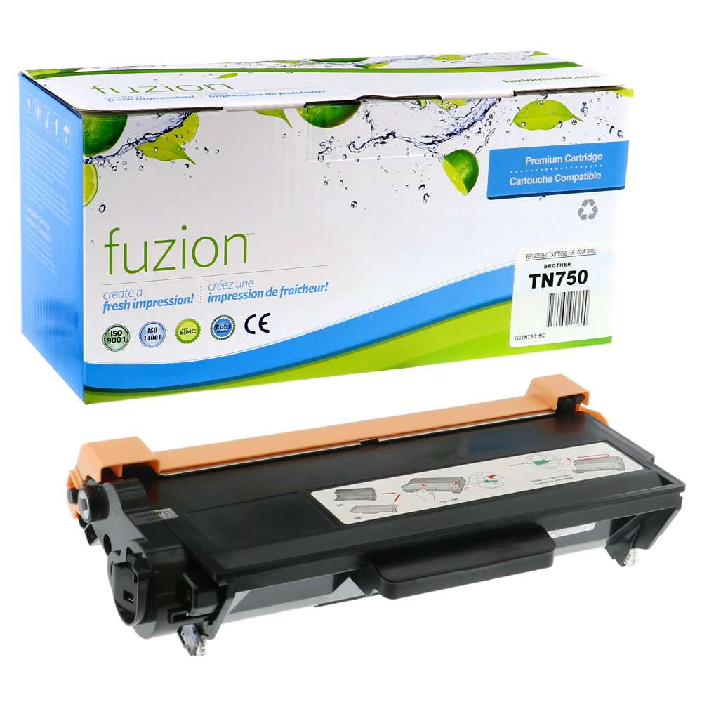 Brother TN750 Compatible High Yield - Black Toner Cartridge - Fuzion