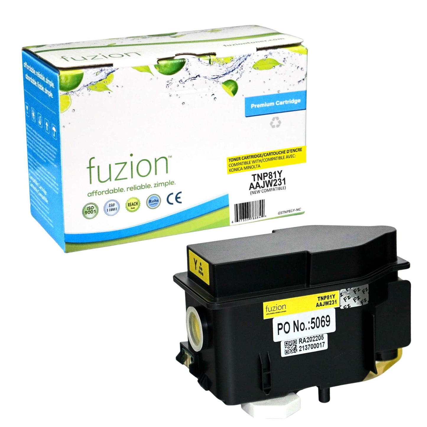 Konica MinoltaTNP81Y Compatible Toner Cartridge - Yellow - Fuzion