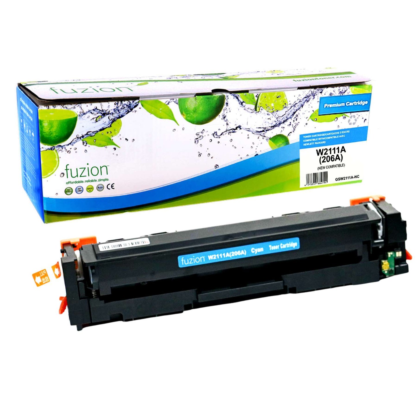 HP W2111A (206A) Compatible Toner Cartridge - Cyan - Fuzion