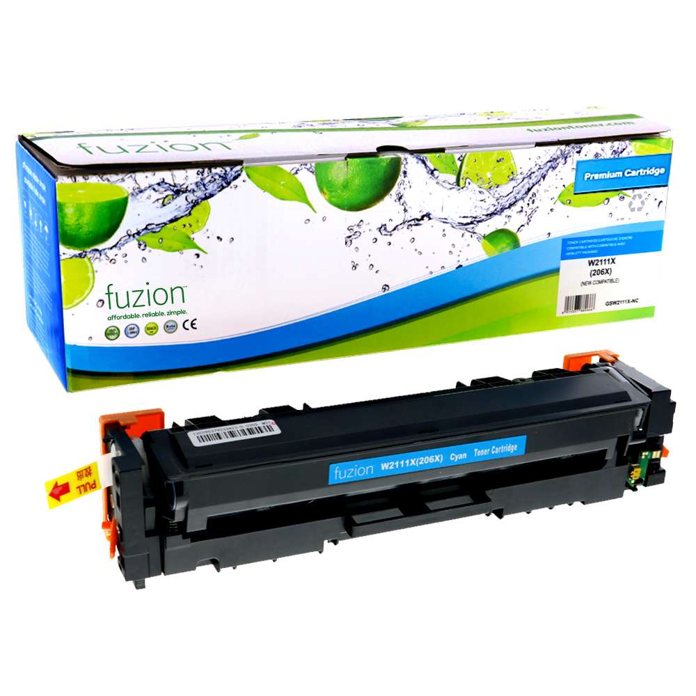 HP W2111X (206X) Compatible Toner Cartridge High Yield - Cyan - Fuzion