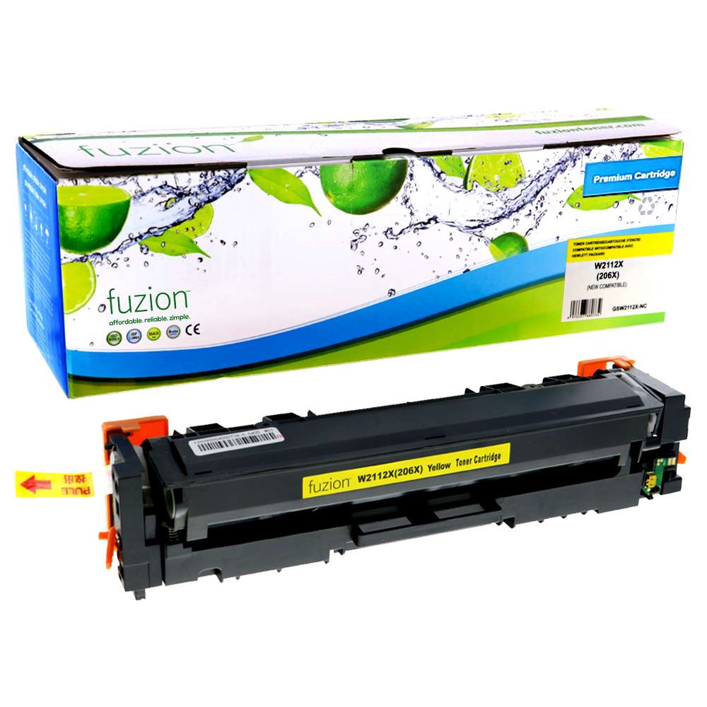 HP W2112X (206X) Compatible Toner Cartridge High Yield - Yellow - Fuzion