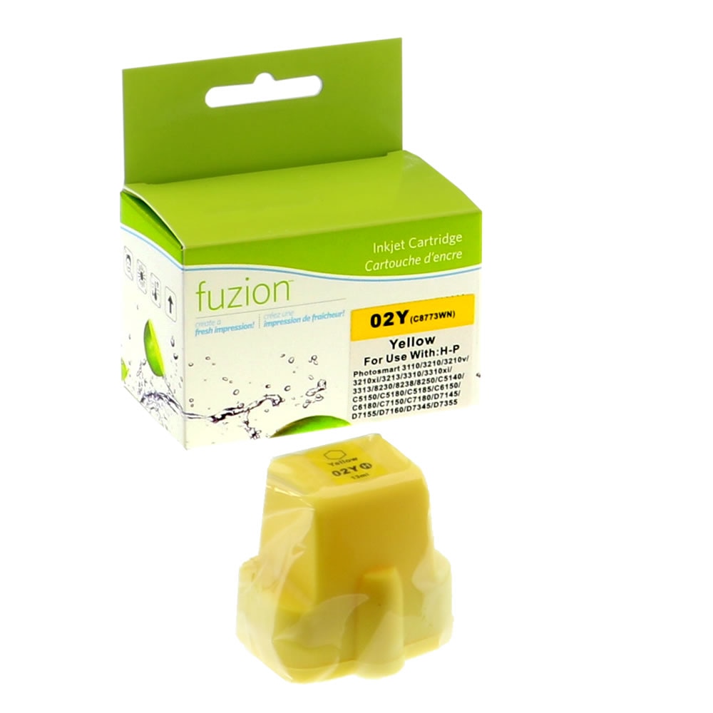 HP 02 Remanufactured Ink Cartridge - Yellow - Fuzion