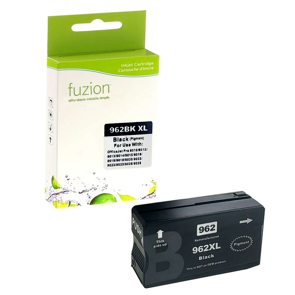 HP 962XL Remanufactured HY Ink Cartridge - Black - Fuzion