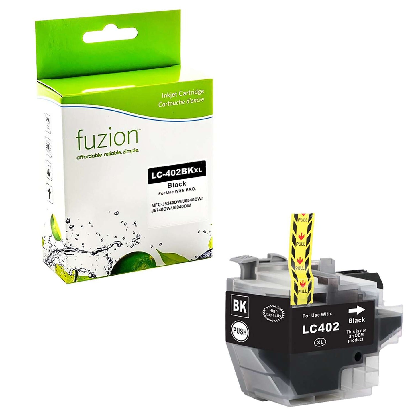 Brother LC402XLBKS Compatible - Black Ink Cartridge - Fuzion