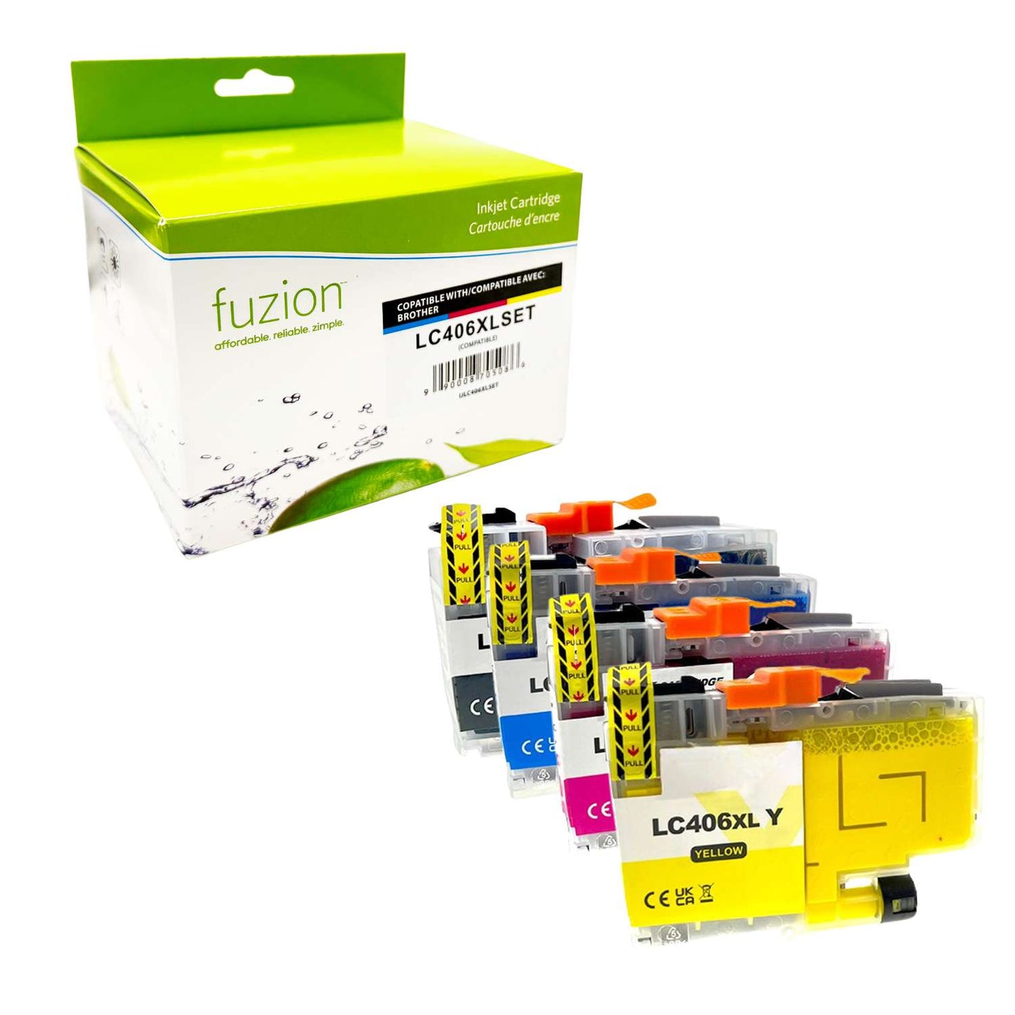 Brother LC406XL Compatible Set - C/K/M/Y - Fuzion