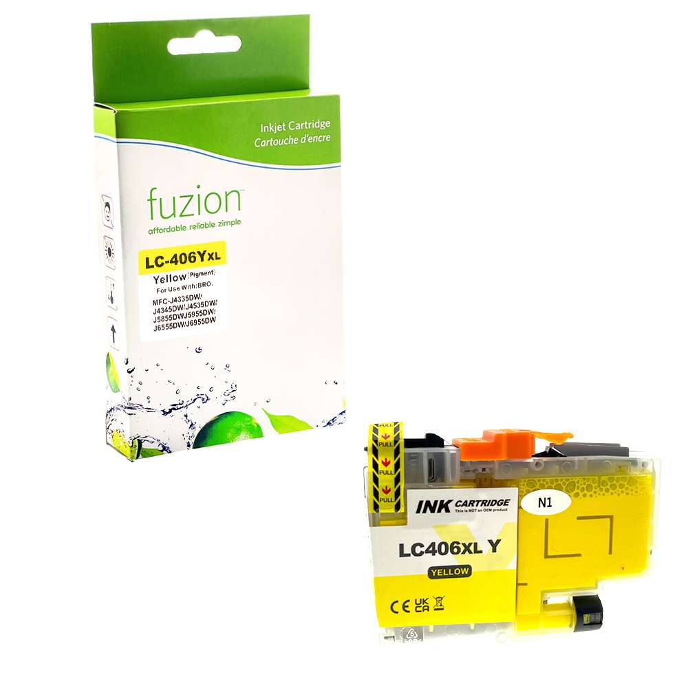 Brother LC406XLYS Compatible - Yellow Ink Cartridge - Fuzion