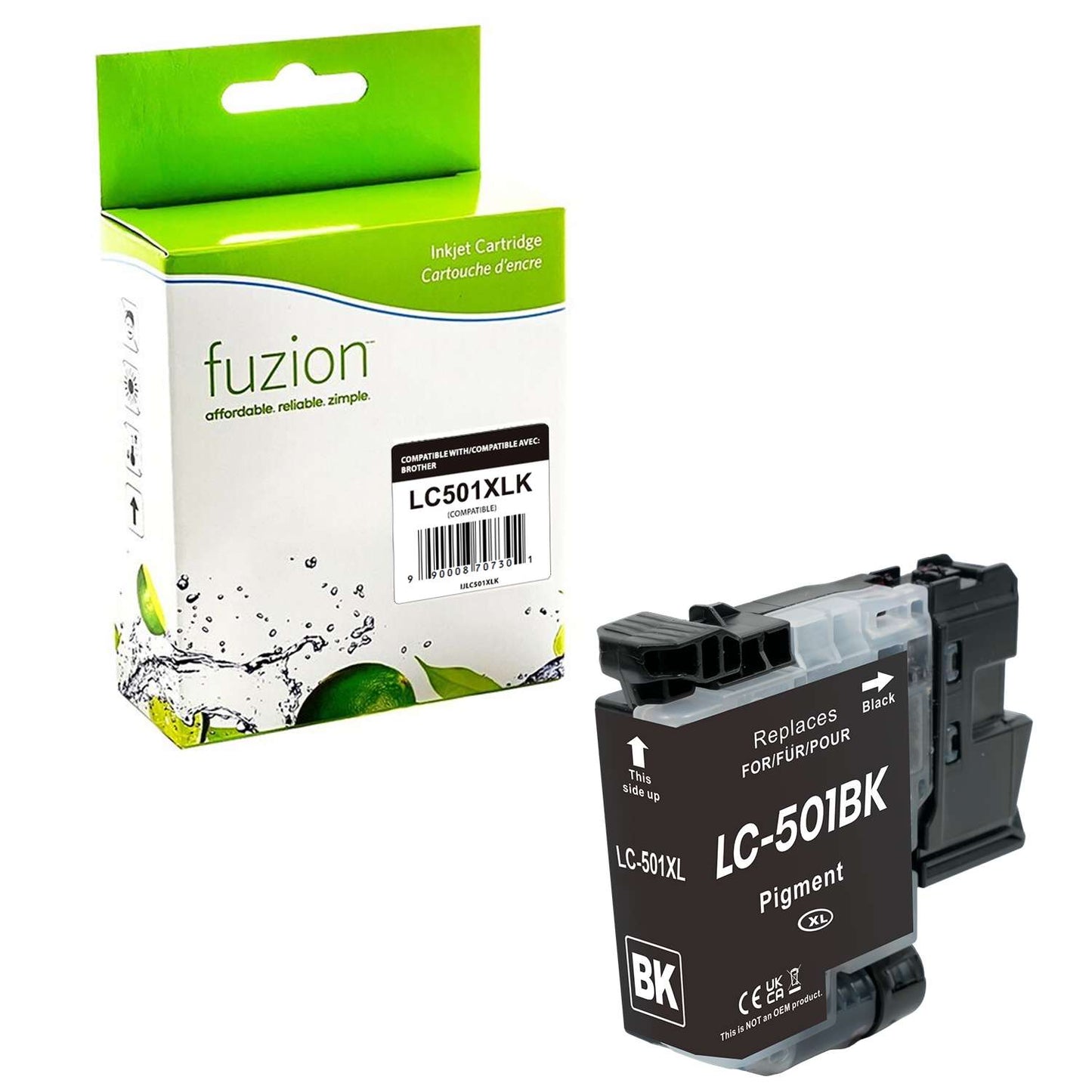 Brother LC501XLKS Compatible - Black Ink Cartridge - Fuzion