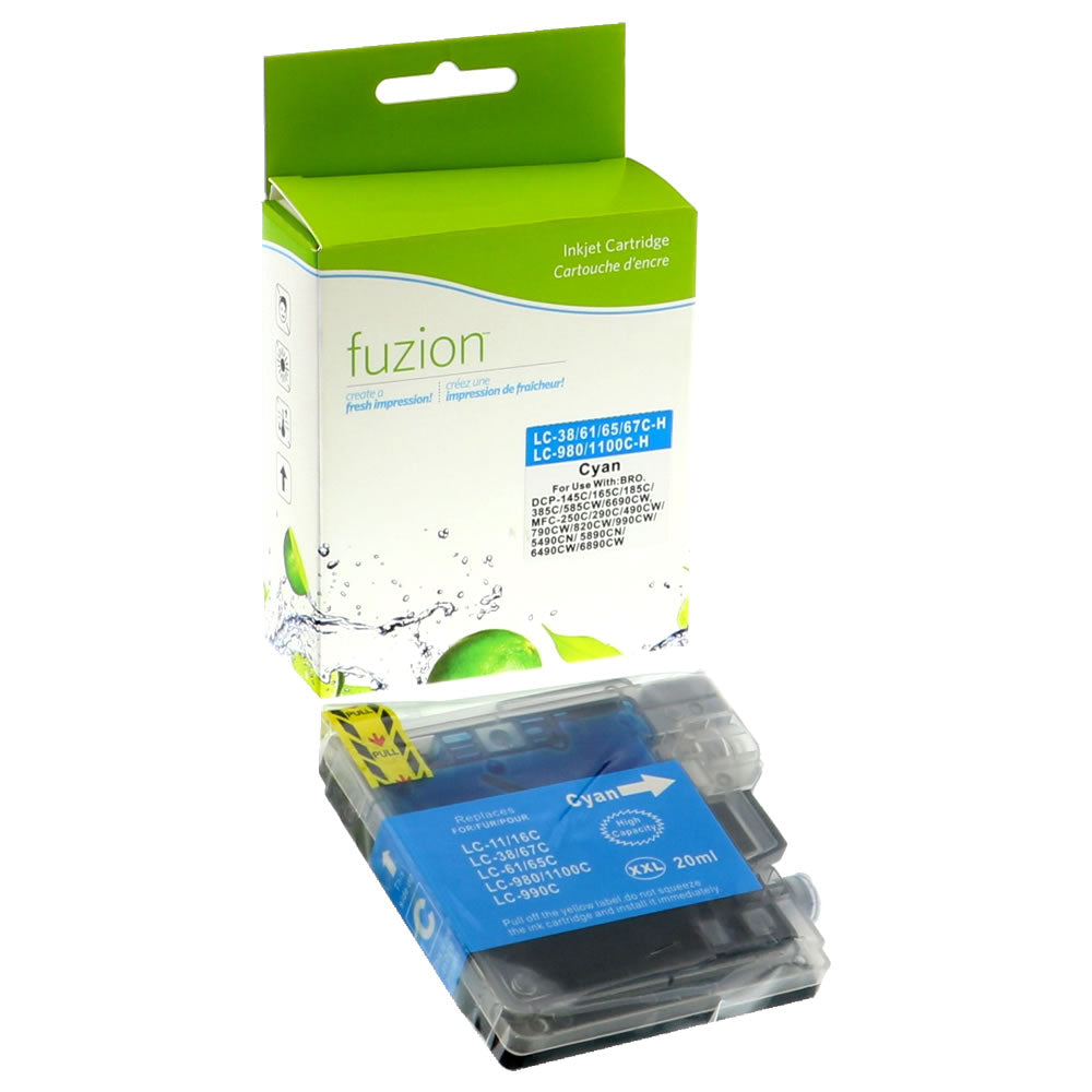 Brother LC65 Compatible - HY Cyan Ink Cartridge - Fuzion