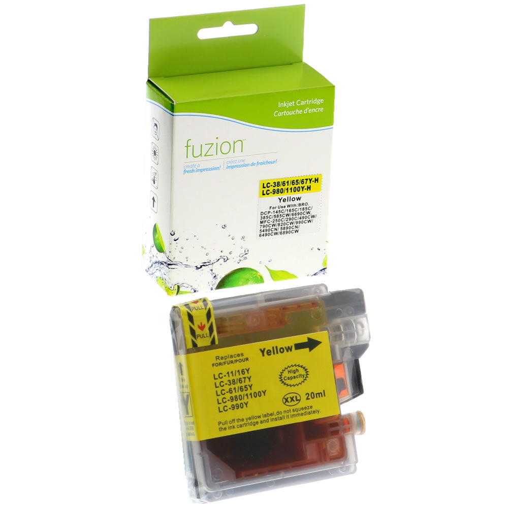 Brother LC65 Compatible - HY Yellow Ink Cartridge - Fuzion
