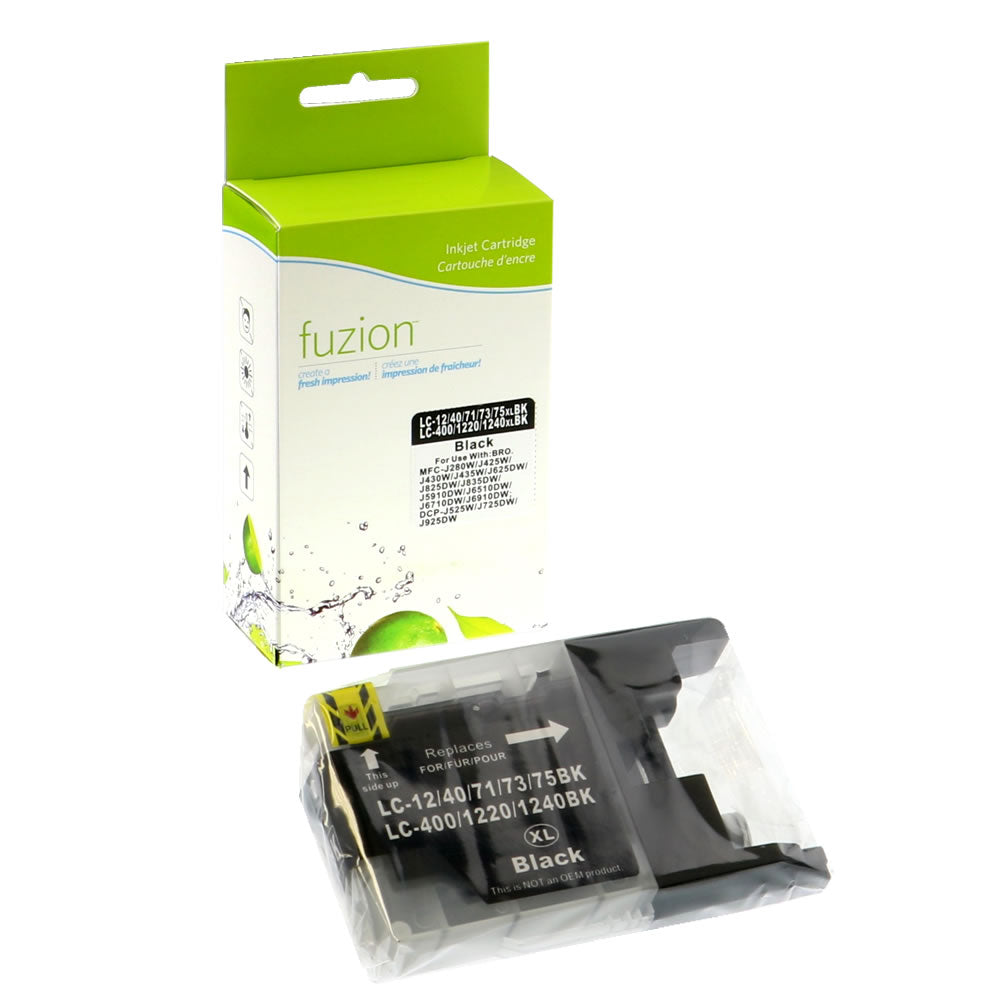 Brother LC75 Compatible HY - Black Ink Cartridge - Fuzion