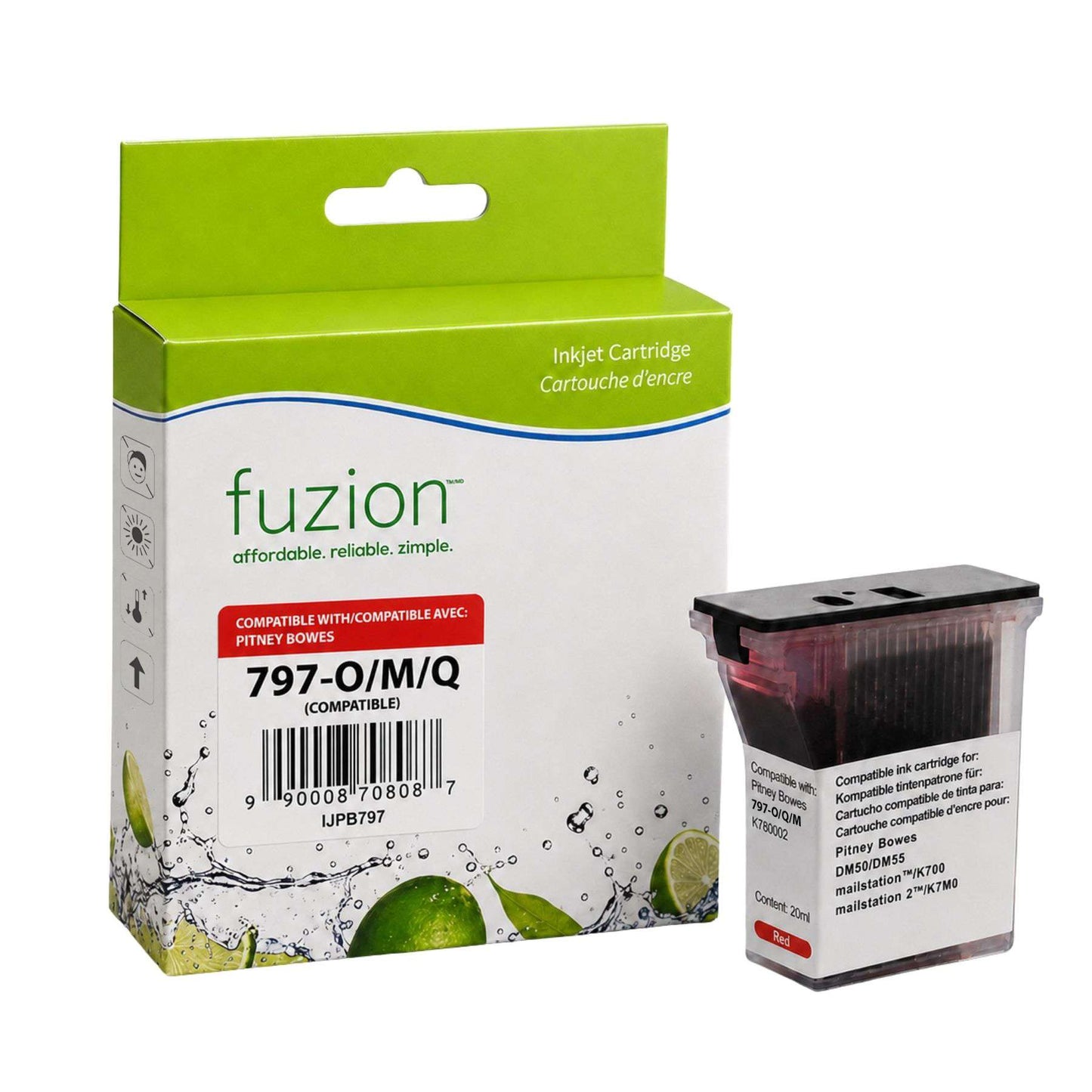 Pitney Bowes 797-0 Compatible Inkjet - Red - by Fuzion