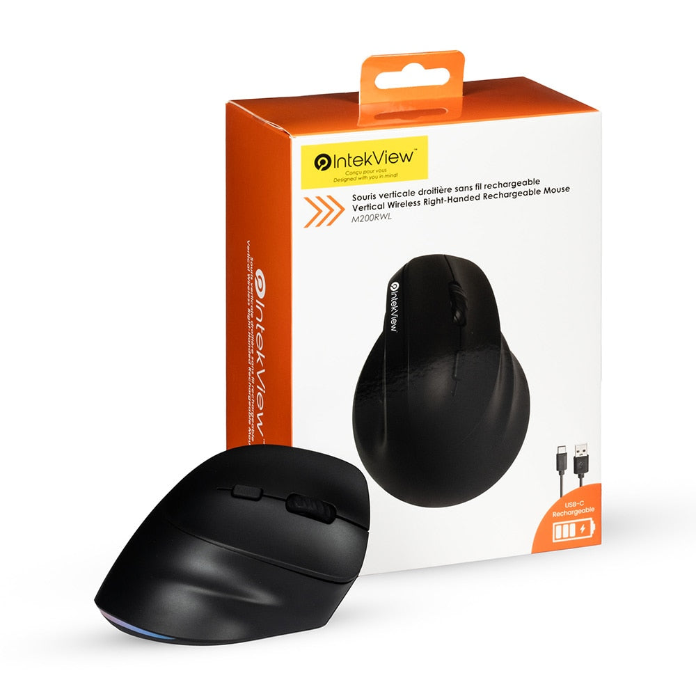 Ergonomic New Compatible Vertical Mouse Ergonomic New Compatible BT + 2.4G Wireless-Intekview
