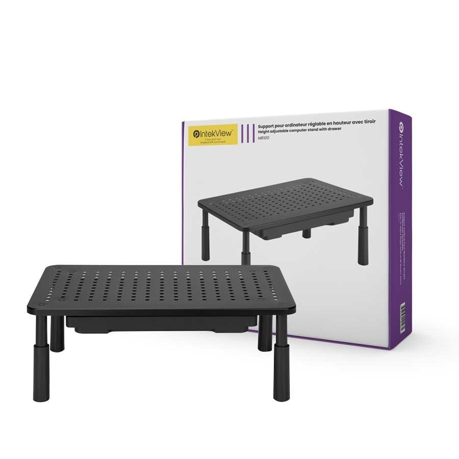 Ergonomic New Compatible Height Adjustable Computer Stand with Drawer-Intekview