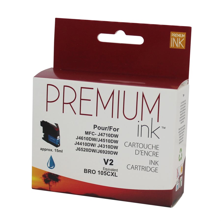 Brother LC105CS Cyan New Compatible Ink Cartridge-Premium Ink